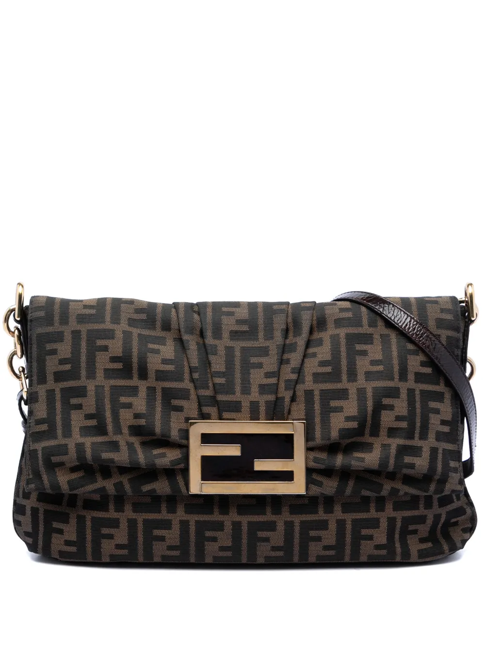 Fendi Pre-Owned 2000-2010 Large Zucca Canvas Mia crossbody bag - Marrone