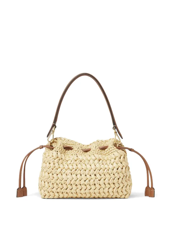 FENDI Mama Baguette woven-raffia Shoulder Bag | Neutrals | FARFETCH