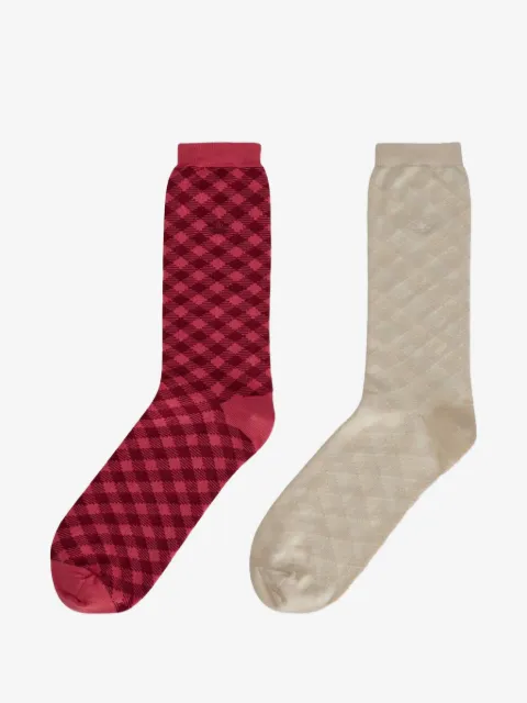 adidas x adidas check-pattern logo-embroidered socks (set of two)