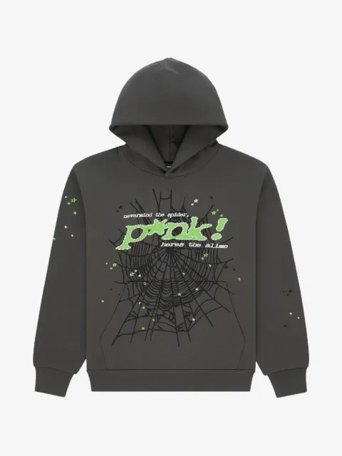 SP5DER Punk V2 hoodie met spinnenweb