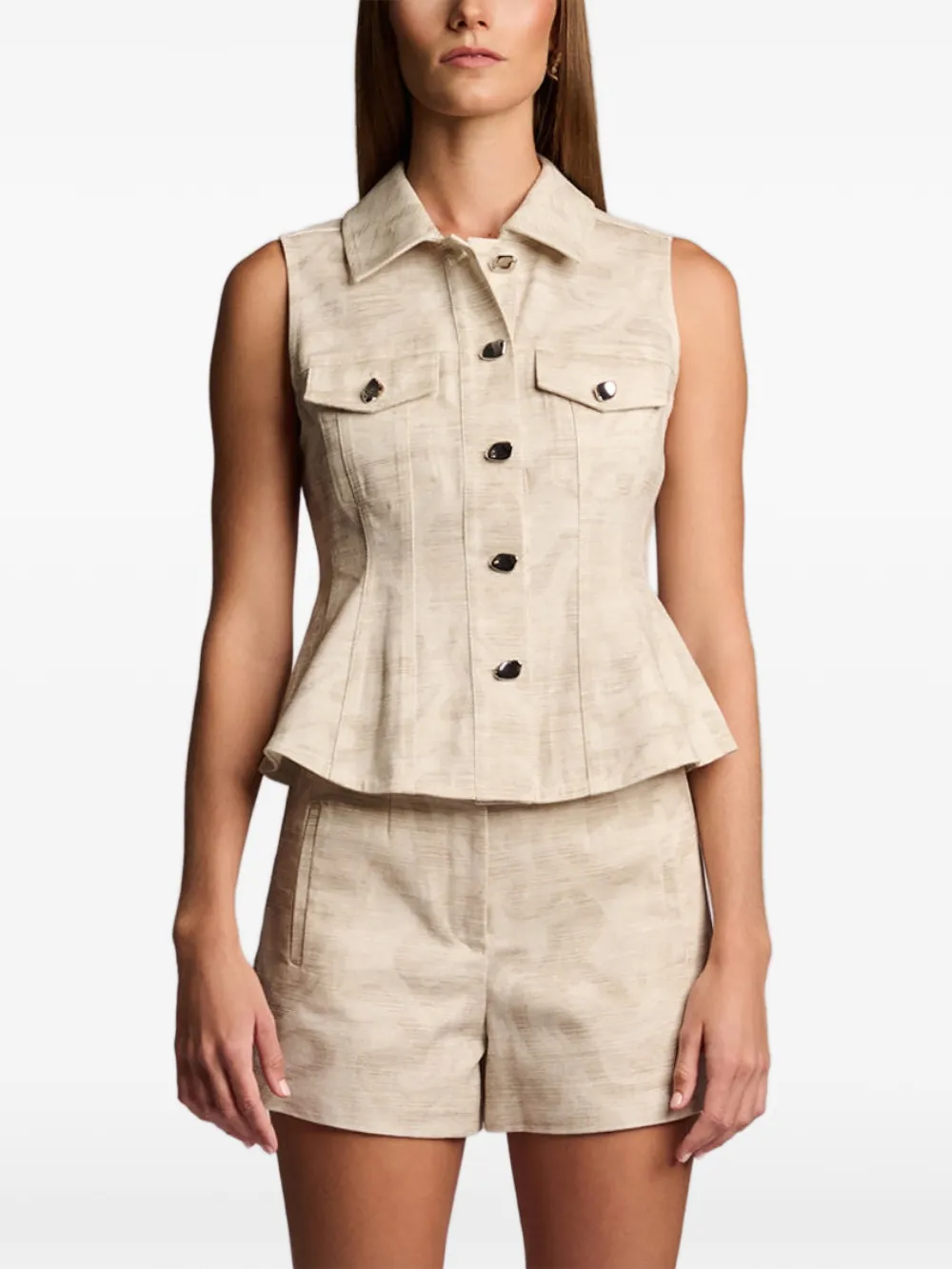 HEVRON Lilah printed shorts - Nude