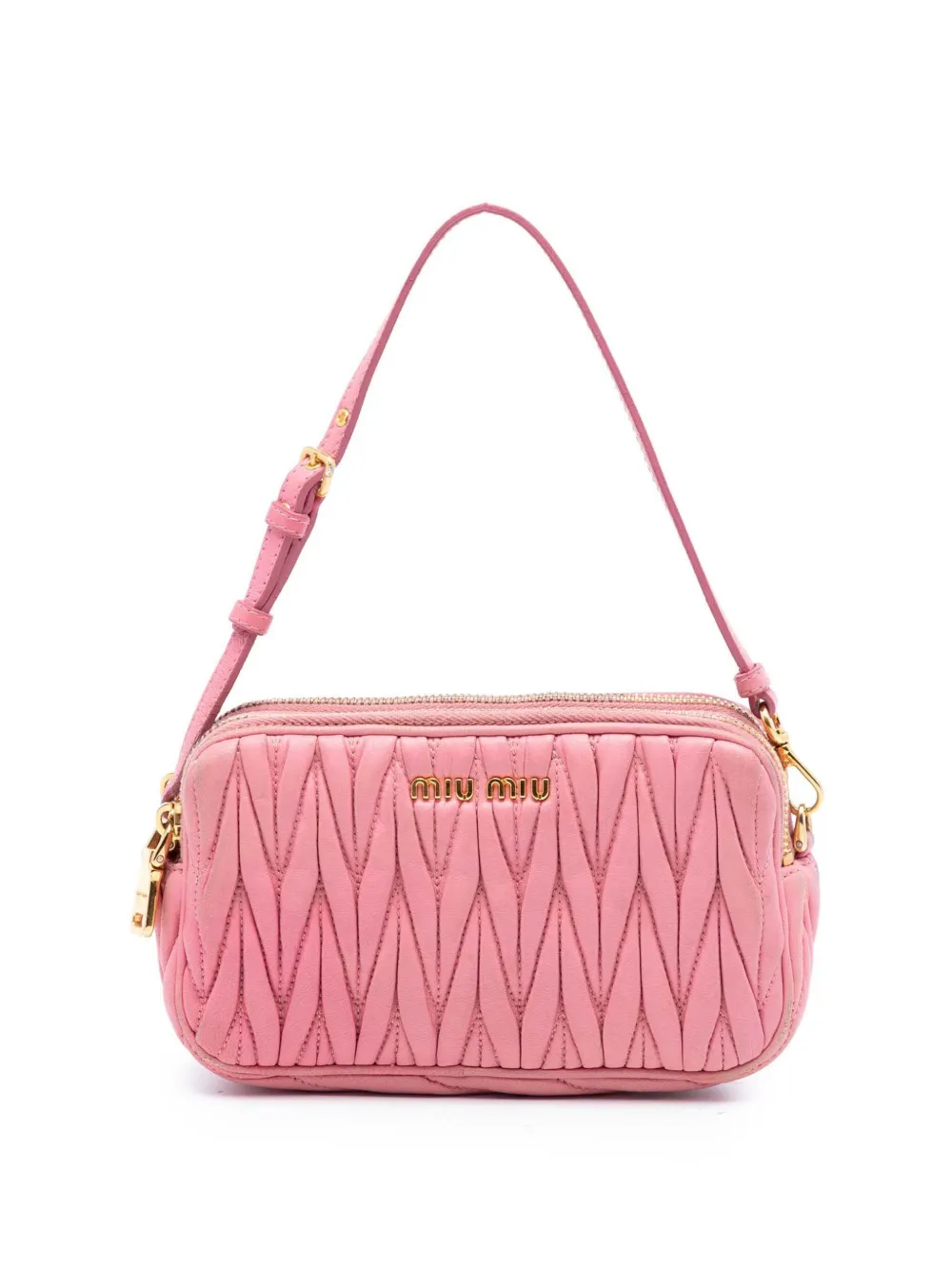 Miu Miu Pre-Owned 2000-2010 Nappa Matelasse Double Zip handbag - Rosa