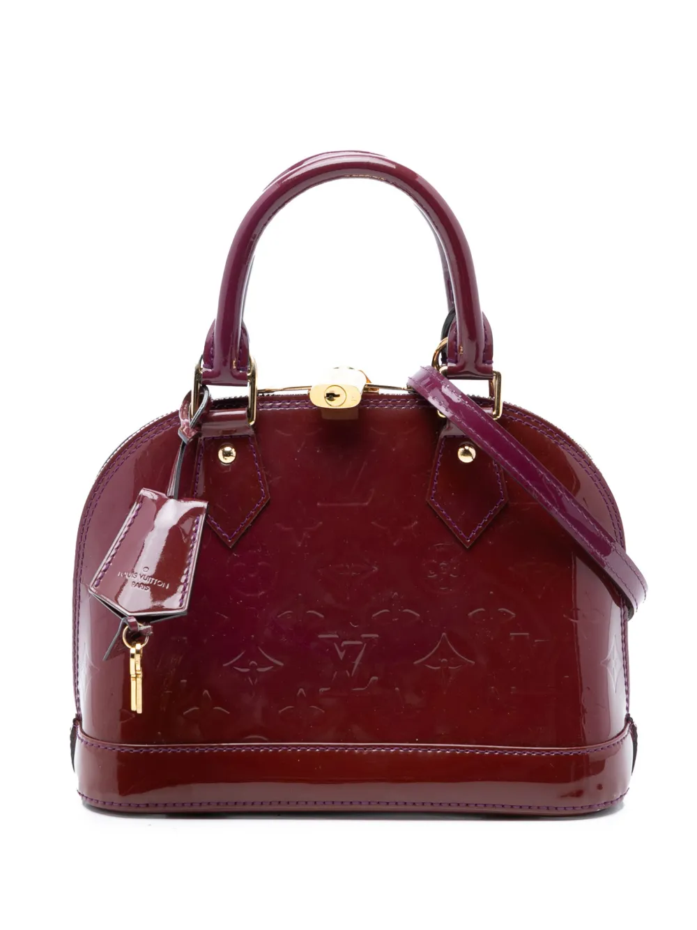 Louis Vuitton Pre-Owned Borsa a tracolla Alma BB in pelle Vernis con monogramma 2014 - Viola