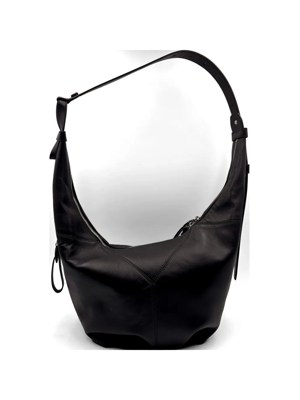 Bonastre S Bow panelled leather shoulder bag - Nero