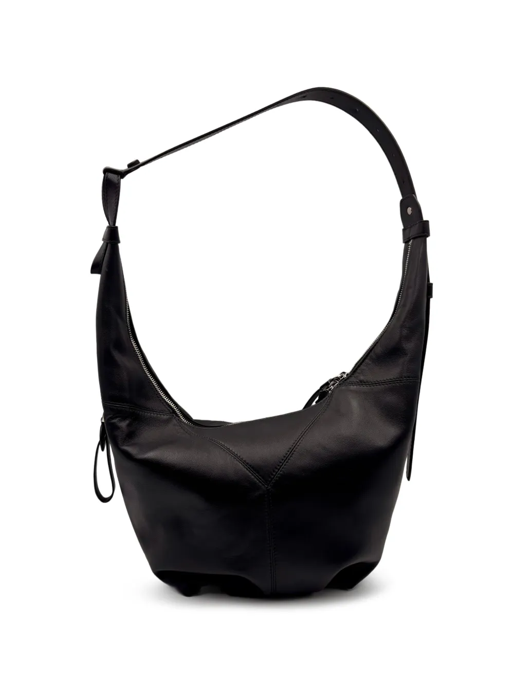 Bonastre S Bow panelled leather shoulder bag - Nero