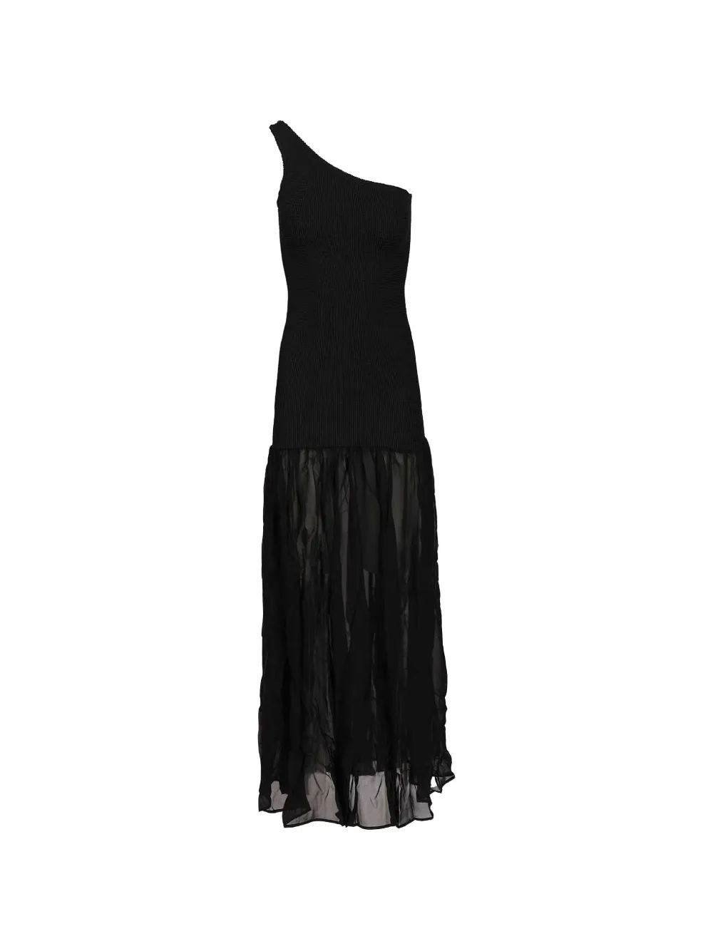 Hunza G Nancy Hybrid crinkle-effect maxi dress - Nero