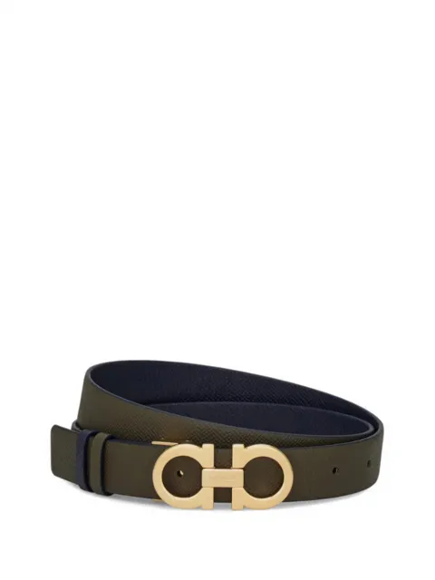 Ferragamo Cinto Gancini dupla face de couro