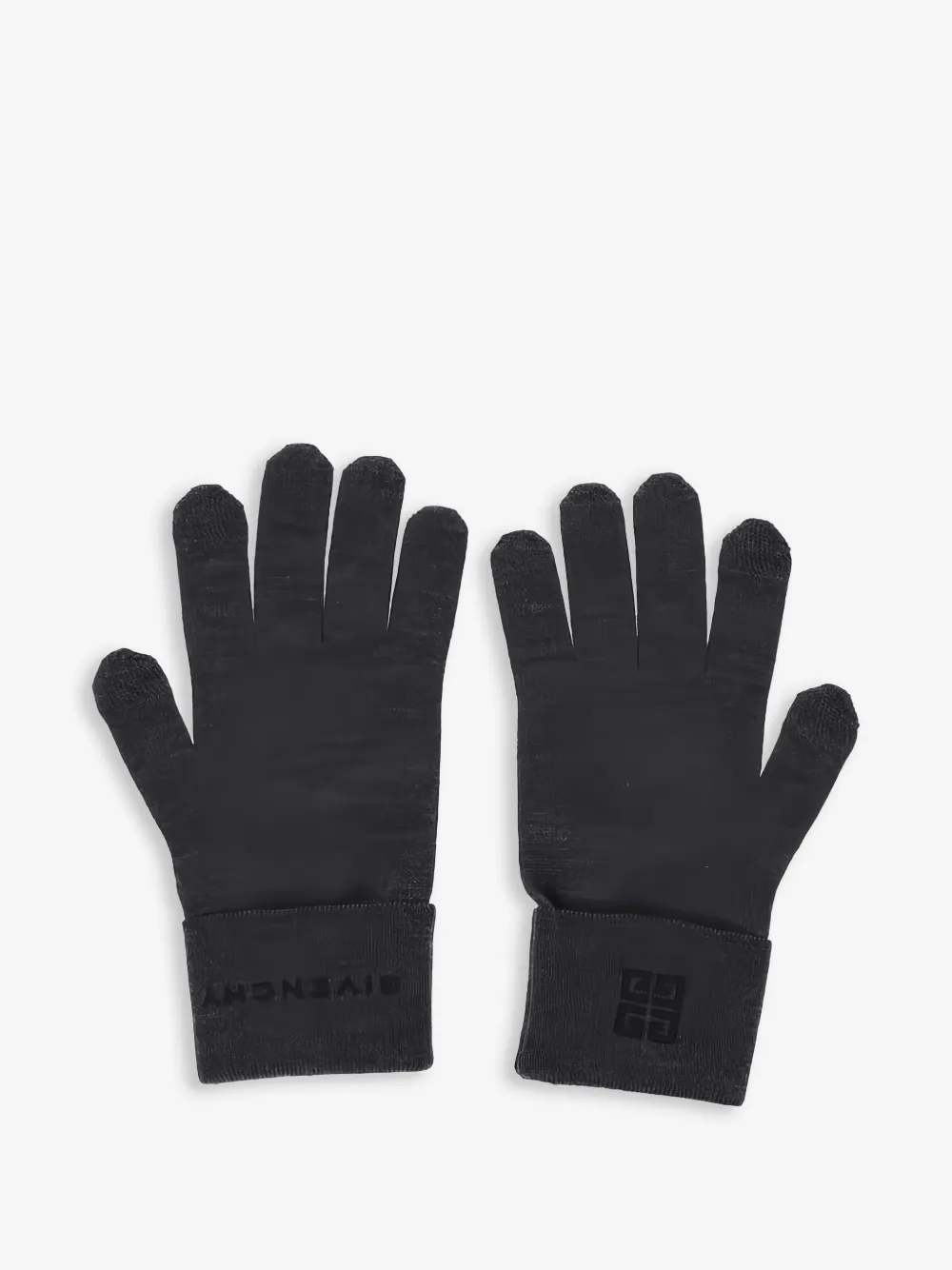 Givenchy logo刺绣羊毛手套 | 灰色 | Image 1