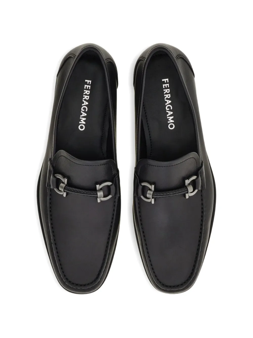 Ferragamo Gancini ornament loafers Zwart