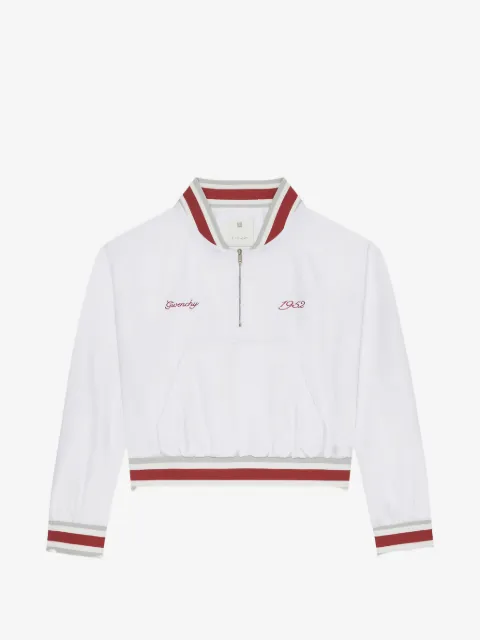 Givenchy 로고 자수 하프 지퍼 스웨트셔츠
