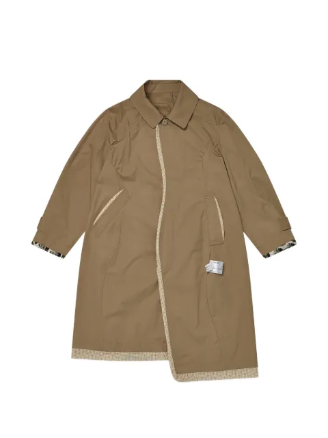 Undercover asymmetric-hem trench coat