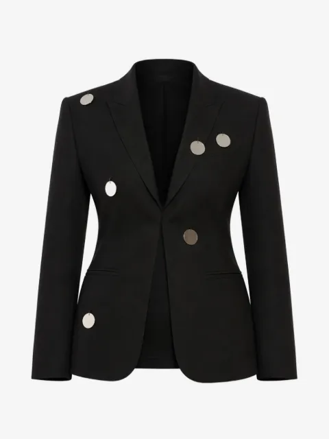 David Koma blazer à ornements miroités et revers en pointe 