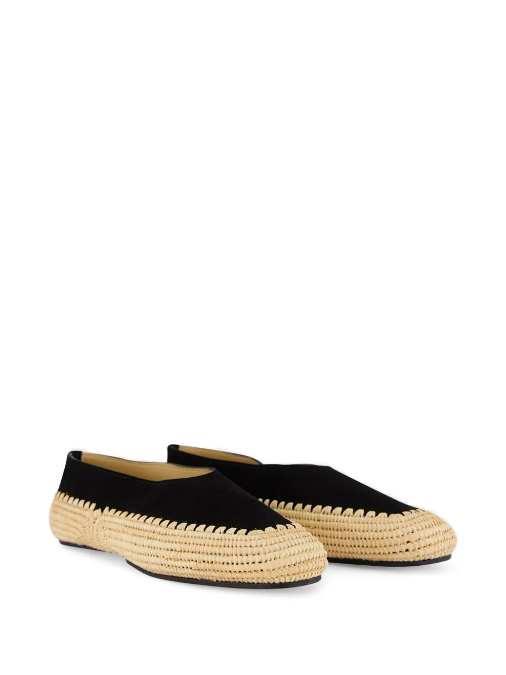 Gabriela Hearst Strength suède raffia loafers Beige