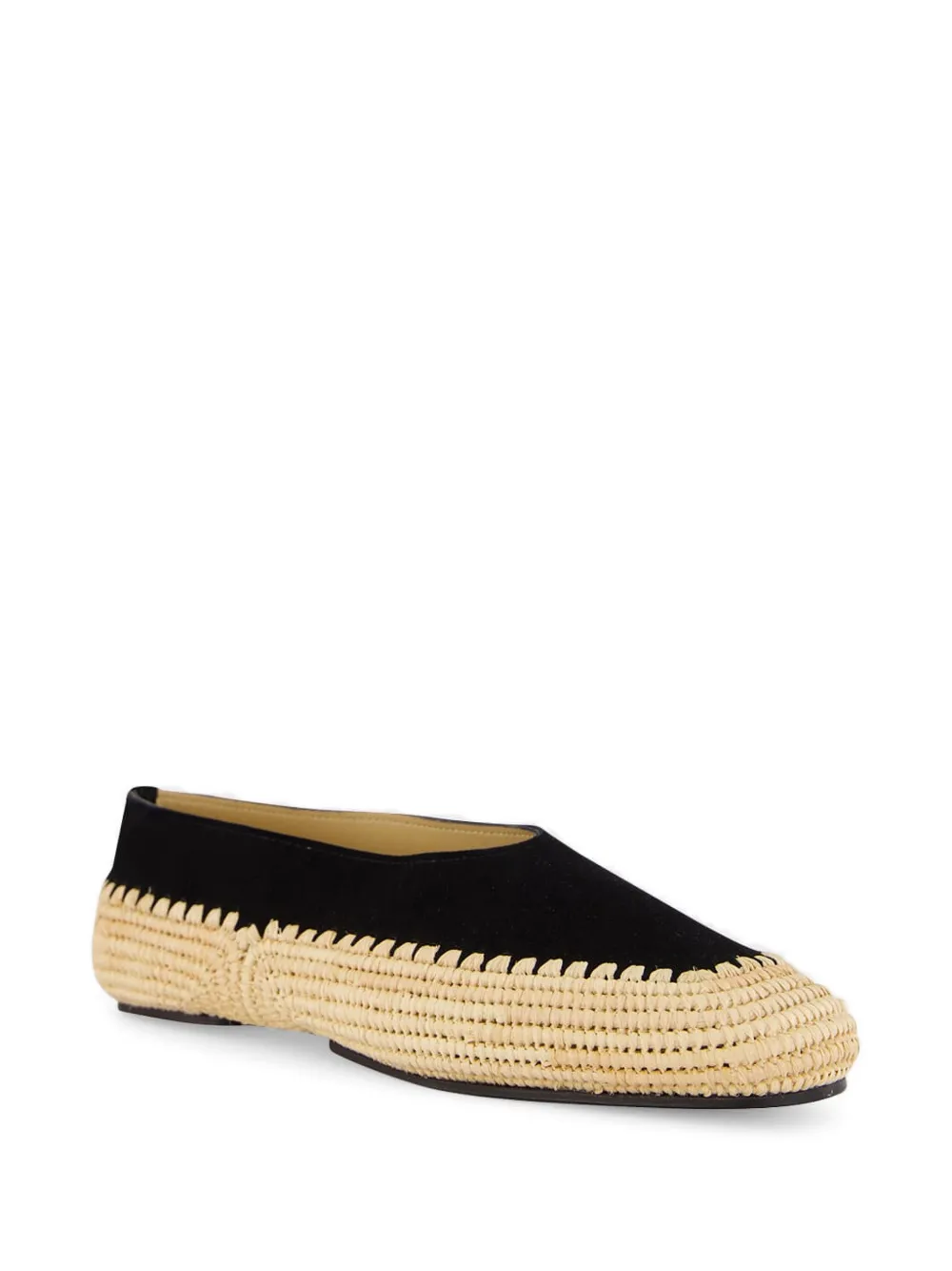 Gabriela Hearst Strength suède raffia loafers Beige