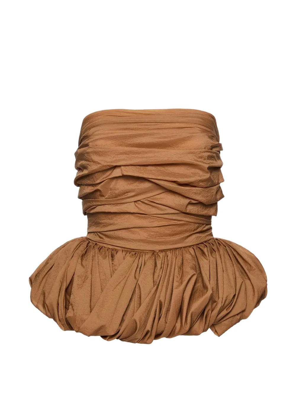 Magda Butrym ruched peplum top - Marrone