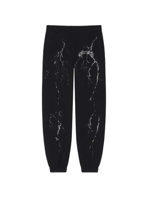 Givenchy crystal-embellished lightning-print track pants