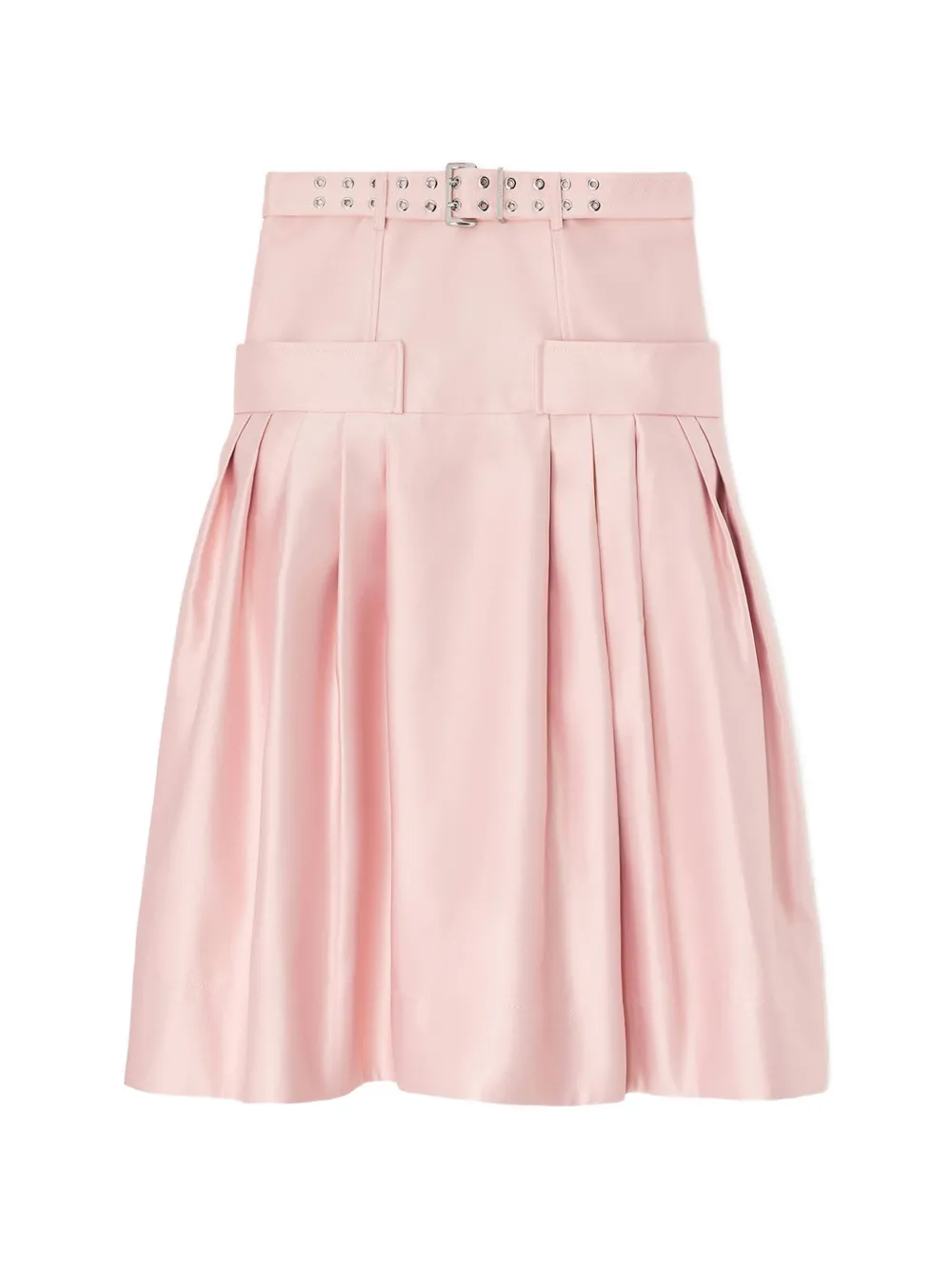 GANNI belted pleated skirt - Rosa