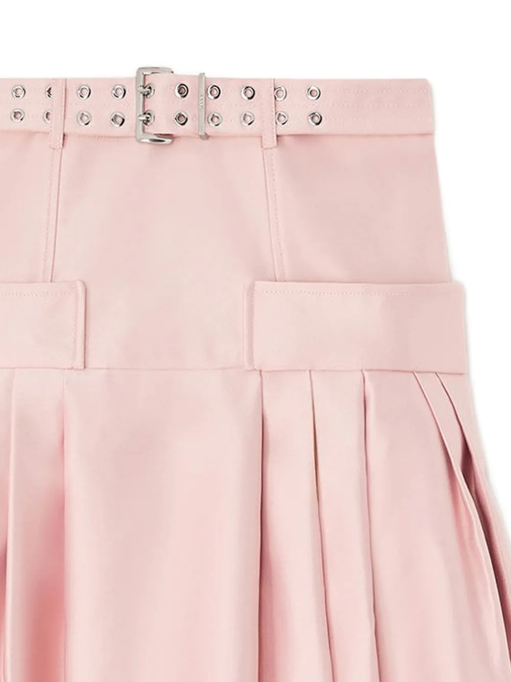 GANNI Plooirok met ceintuur Roze
