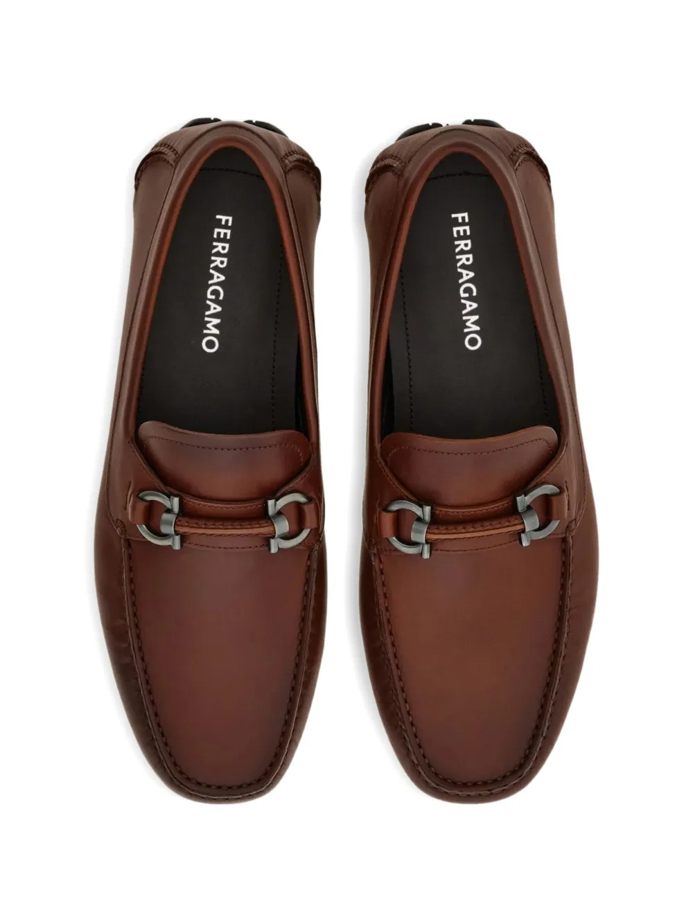 Ferragamo Loafers met gancini detail Bruin