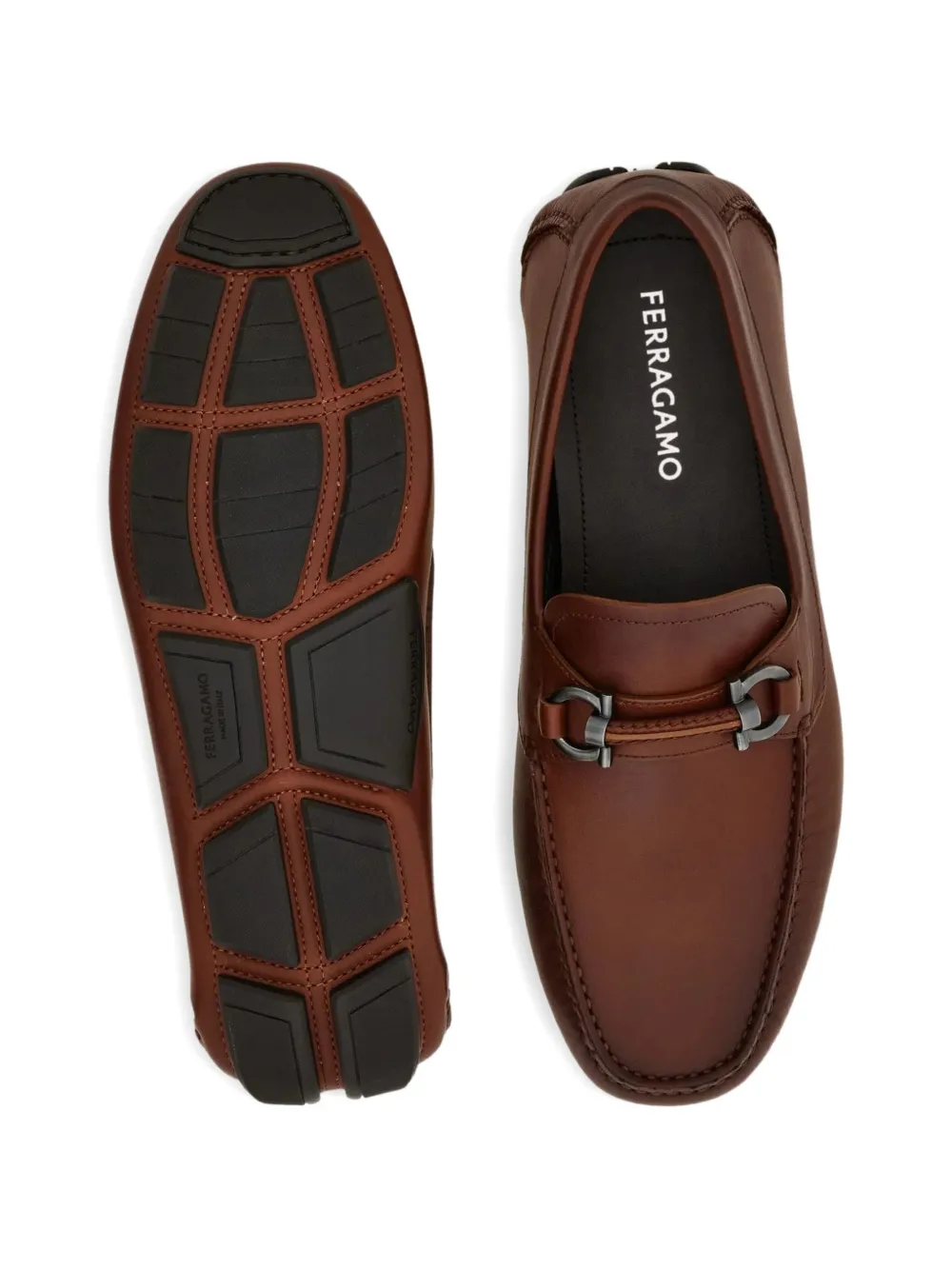 Ferragamo Loafers met gancini detail Bruin