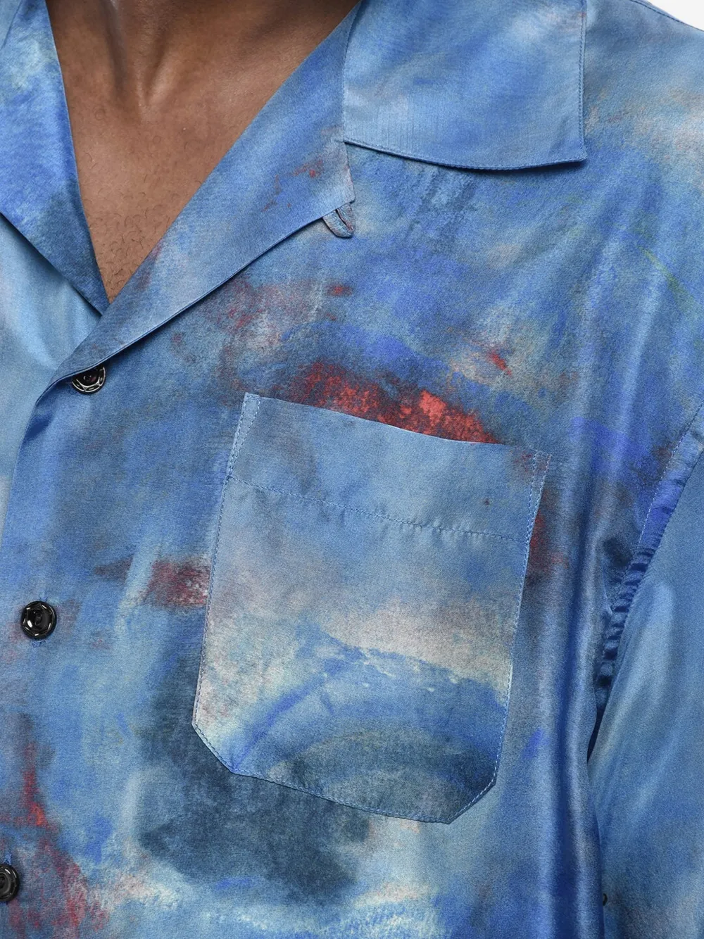 Marni Bowlingshirt met vlakken Blauw