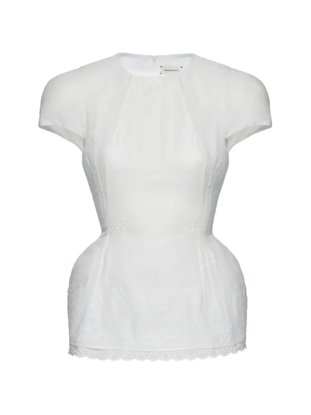 Magda Butrym broderie-anglaise top - Weiß