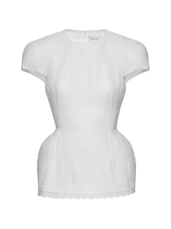 Magda Butrym Broderie-anglaise Top in White