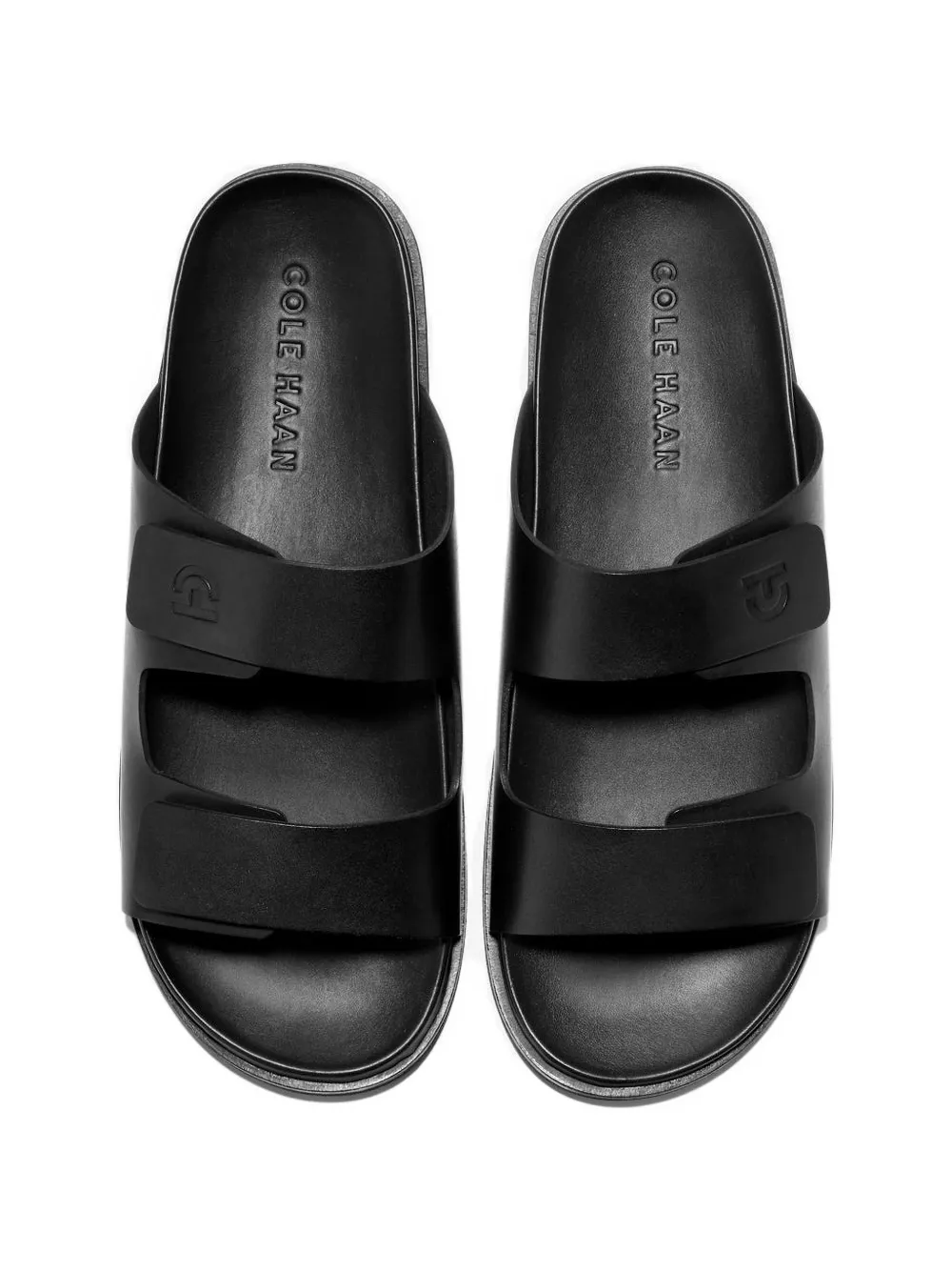 Cole Haan logo-embossed touch-strap sandals Zwart