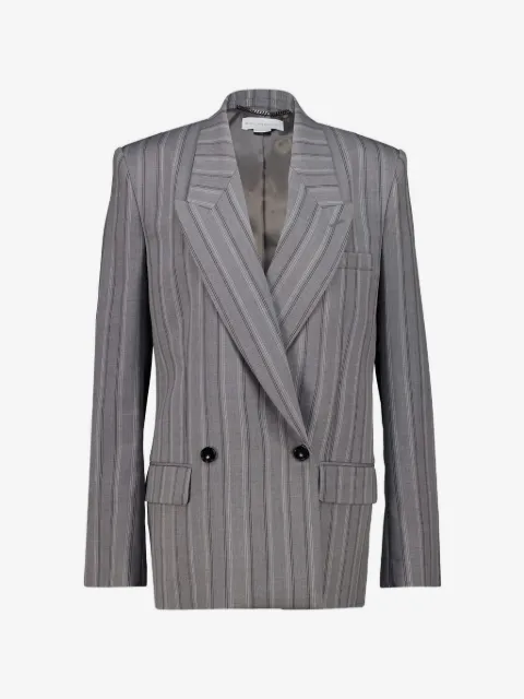 Stella McCartney pinstripe-pattern waisted-fit jacket