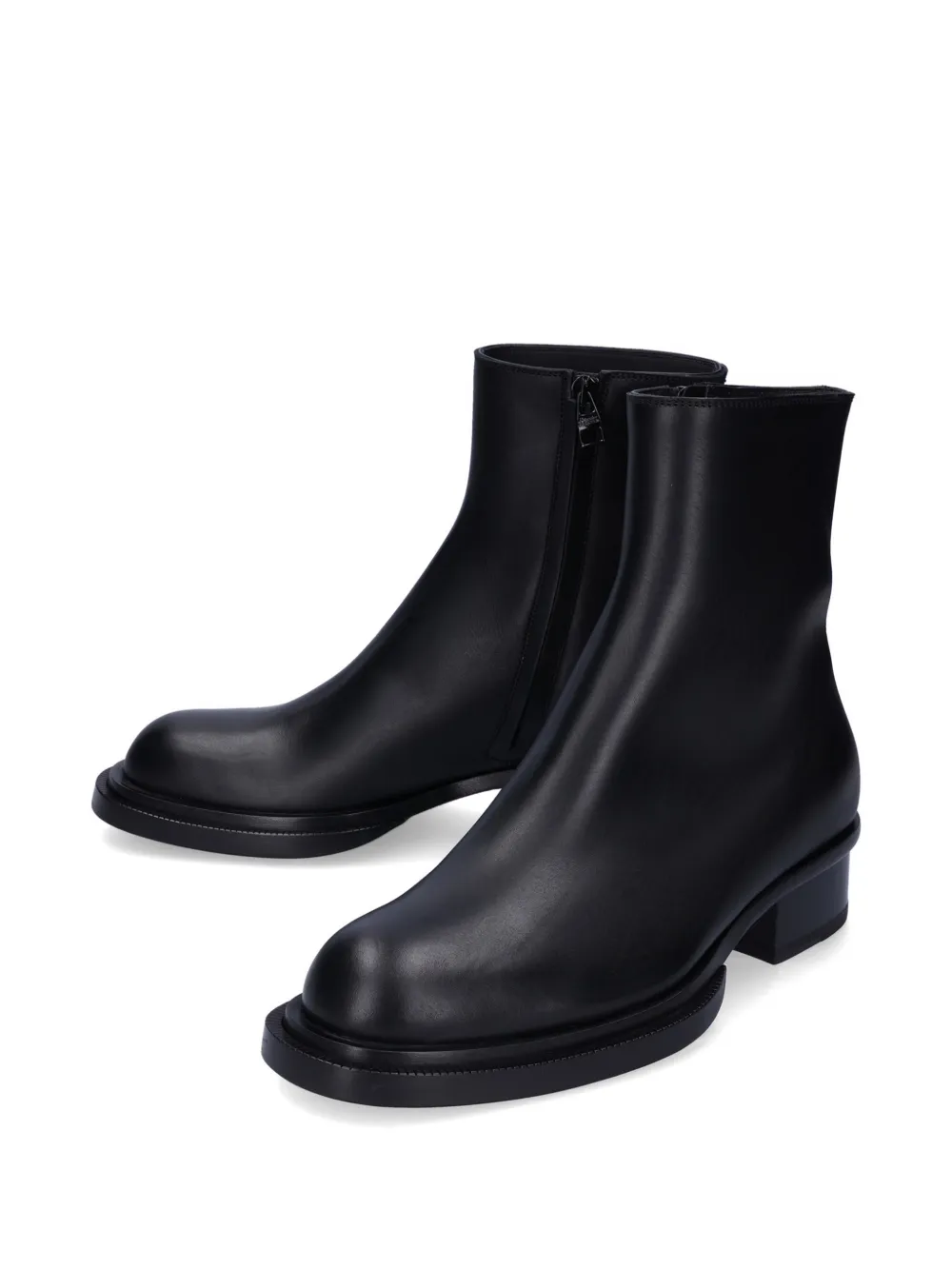 Alexander McQueen Leren enkellaarzen Zwart