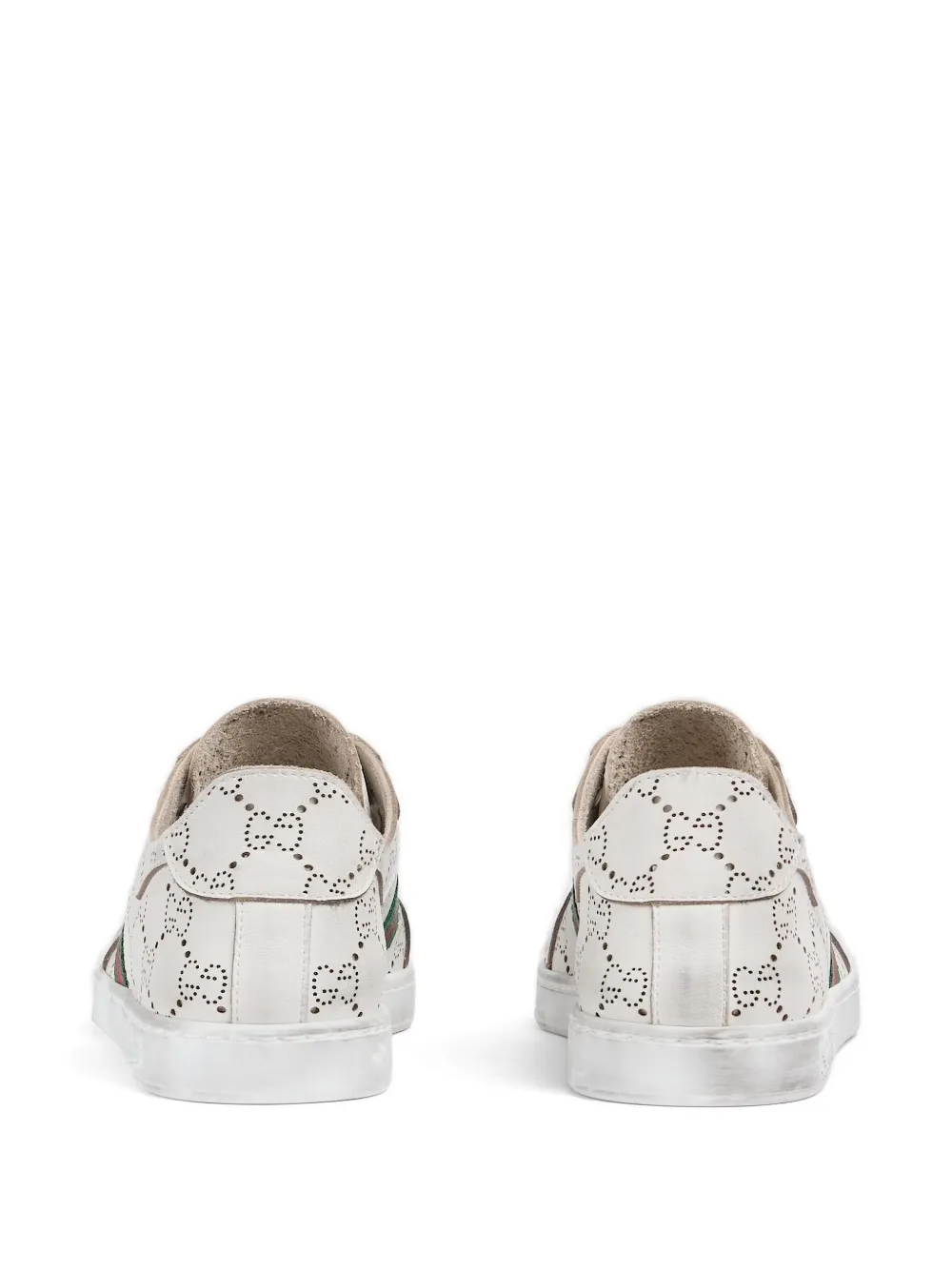 Gucci GG-perforated striped sneakers Wit