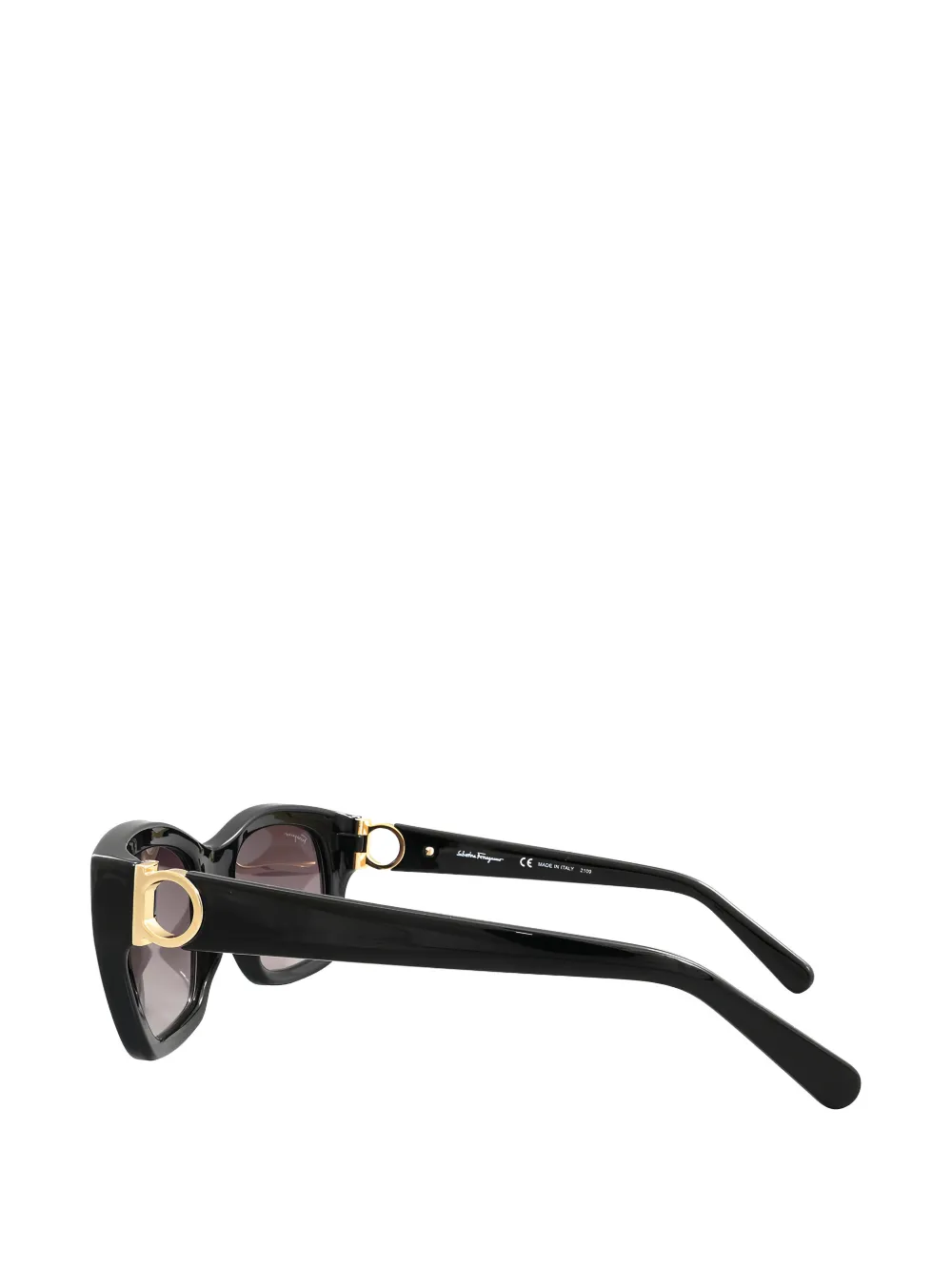 Ferragamo Gafas De Sol Gancini Con Montura Rectangular - Negro 