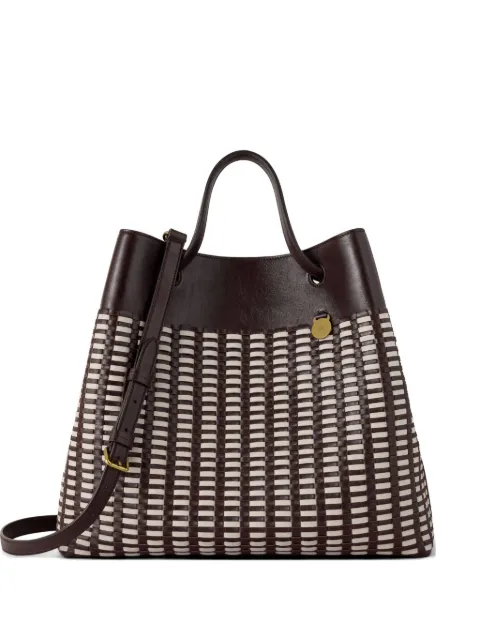 Mulberry Ebony & Eggshell woven-design leather tote bag
