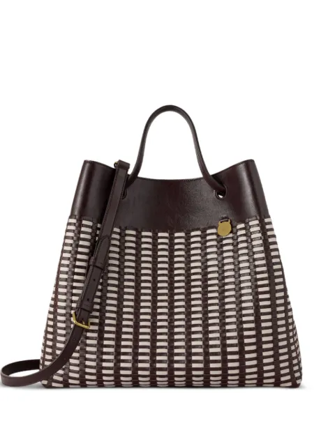 Mulberry Ebony & Eggshell woven-design leather tote bag