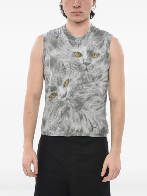 Givenchy cat-print cotton tank top