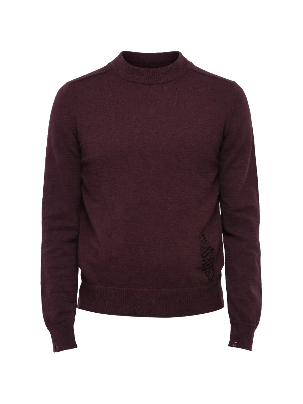 Maison Margiela distressed-detail wool jumper - Purple