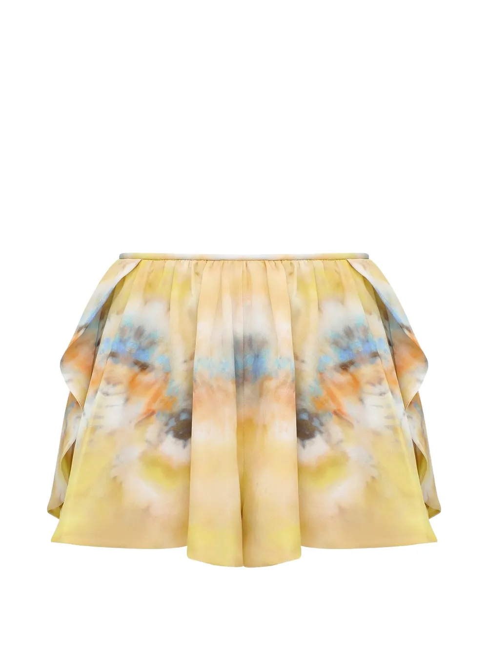 ZIMMERMANN Alchemy tie-dye ruffled shorts - Gelb