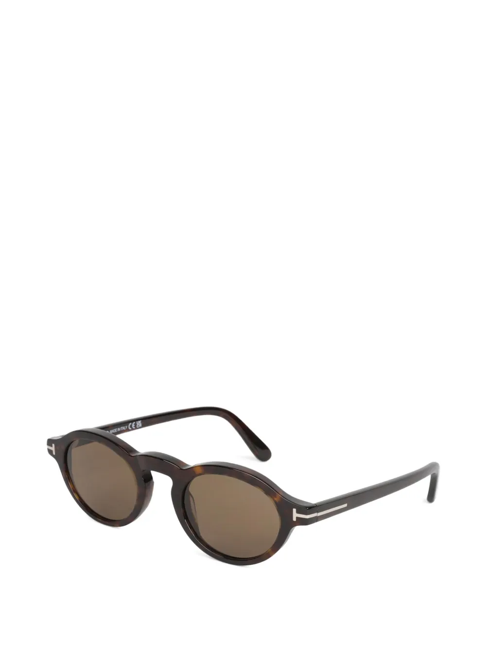 TOM FORD Eyewear Aristotele 02 zonnebril met rond montuur en schildpadschild-effect Bruin