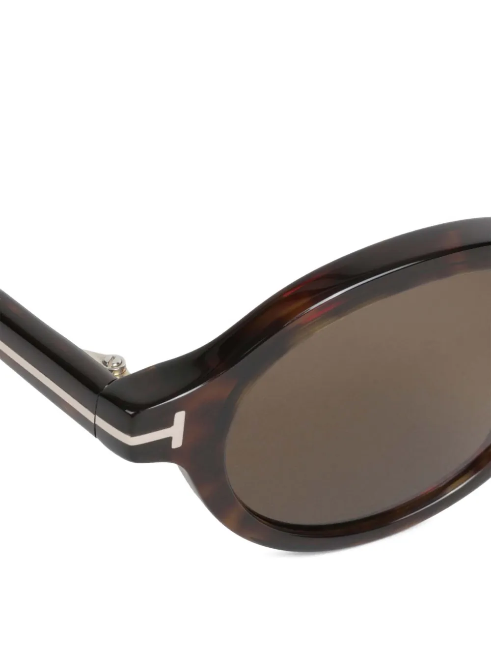 TOM FORD Eyewear Aristotele 02 zonnebril met rond montuur en schildpadschild-effect Bruin