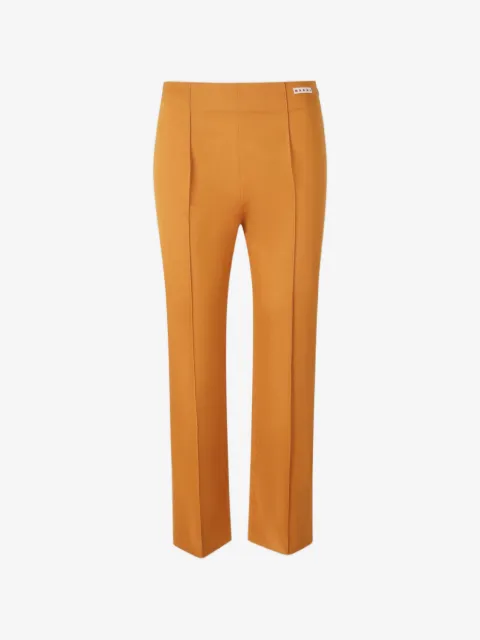 Marni logo-patch pressed-crease trousers