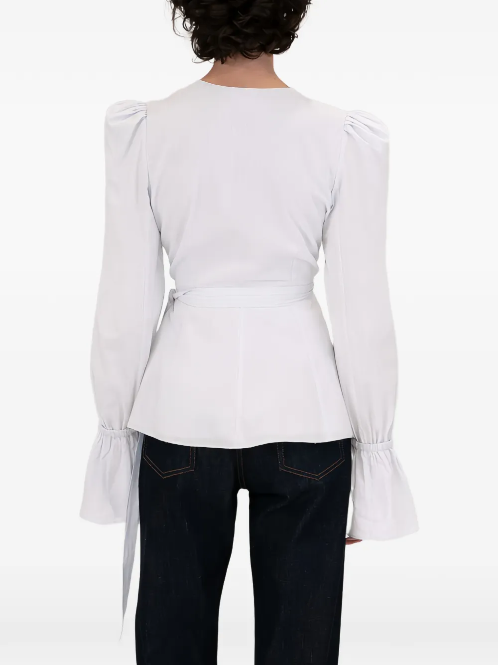 AZEEZA Willow top met wikkelstijl Wit