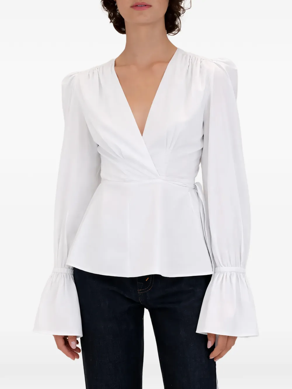 AZEEZA Willow top met wikkelstijl Wit