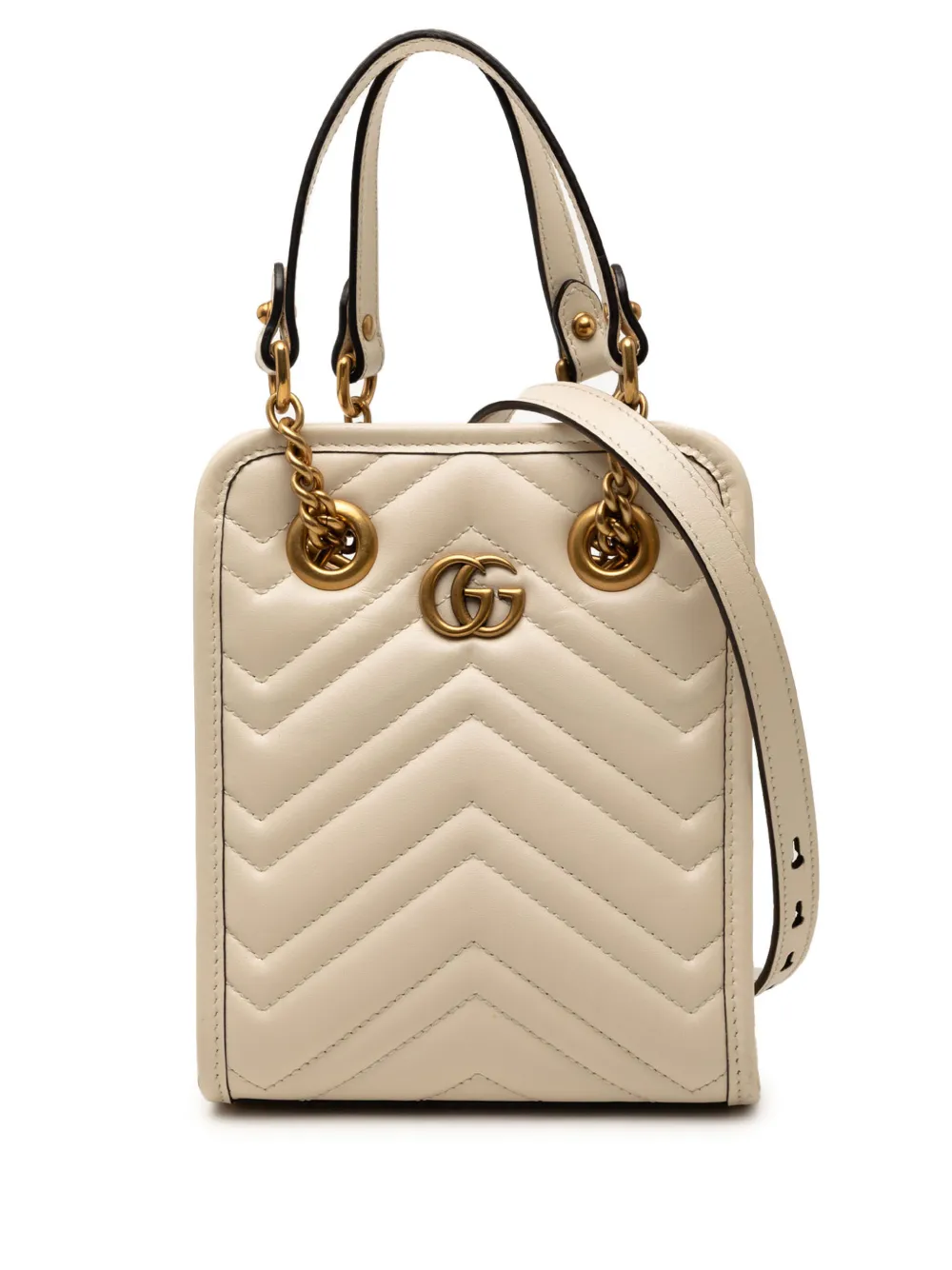 Gucci Pre-Owned 2016-2026 Mini GG Marmont Matelasse Leather satchel - Marrone