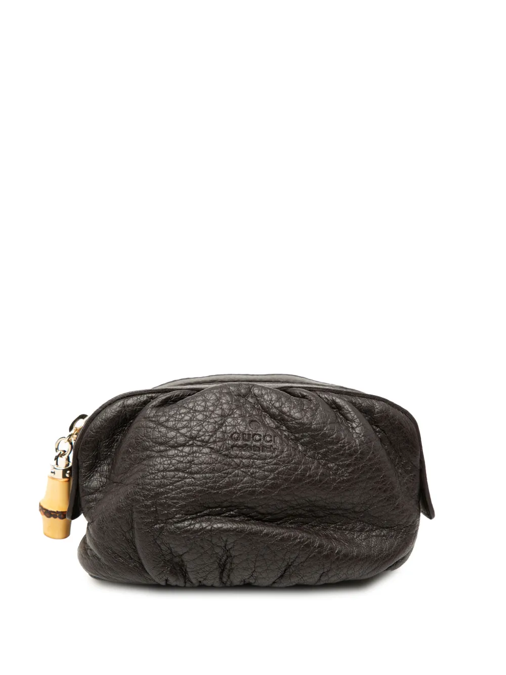 Gucci Pre-Owned 2000-2015 Leather Bamboo Cosmetic pouch - Marrone