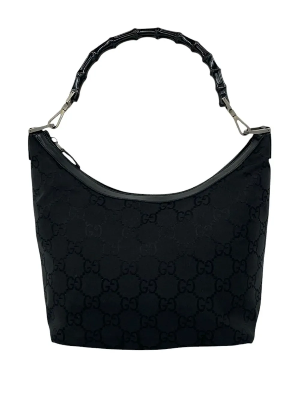 Gucci Pre-Owned 2000-2015 GG Nylon Bamboo shoulder bag - Black
