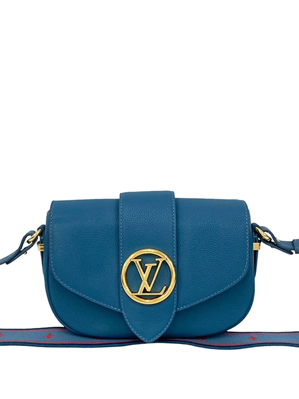 Louis Vuitton Pre-Owned 2021 Grained Calfskin LV Pont 9 Soft MM crossbody bag - Blu