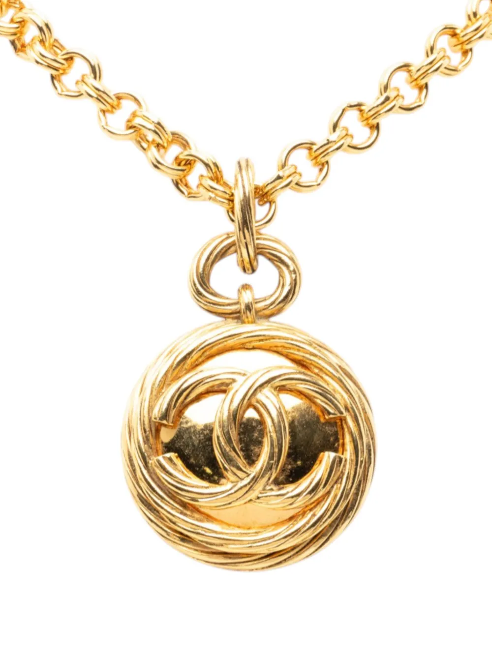 CHANEL Pre-Owned 1990-1995 Mirror CC Pendant Chain Necklace costume necklace - Oro