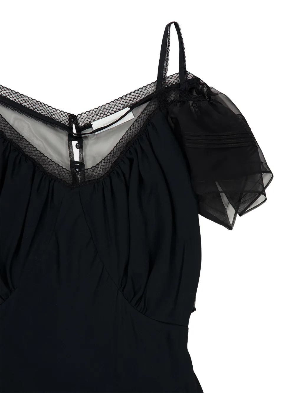 Rabanne Jurk met open schouders en mesh vlakken Zwart