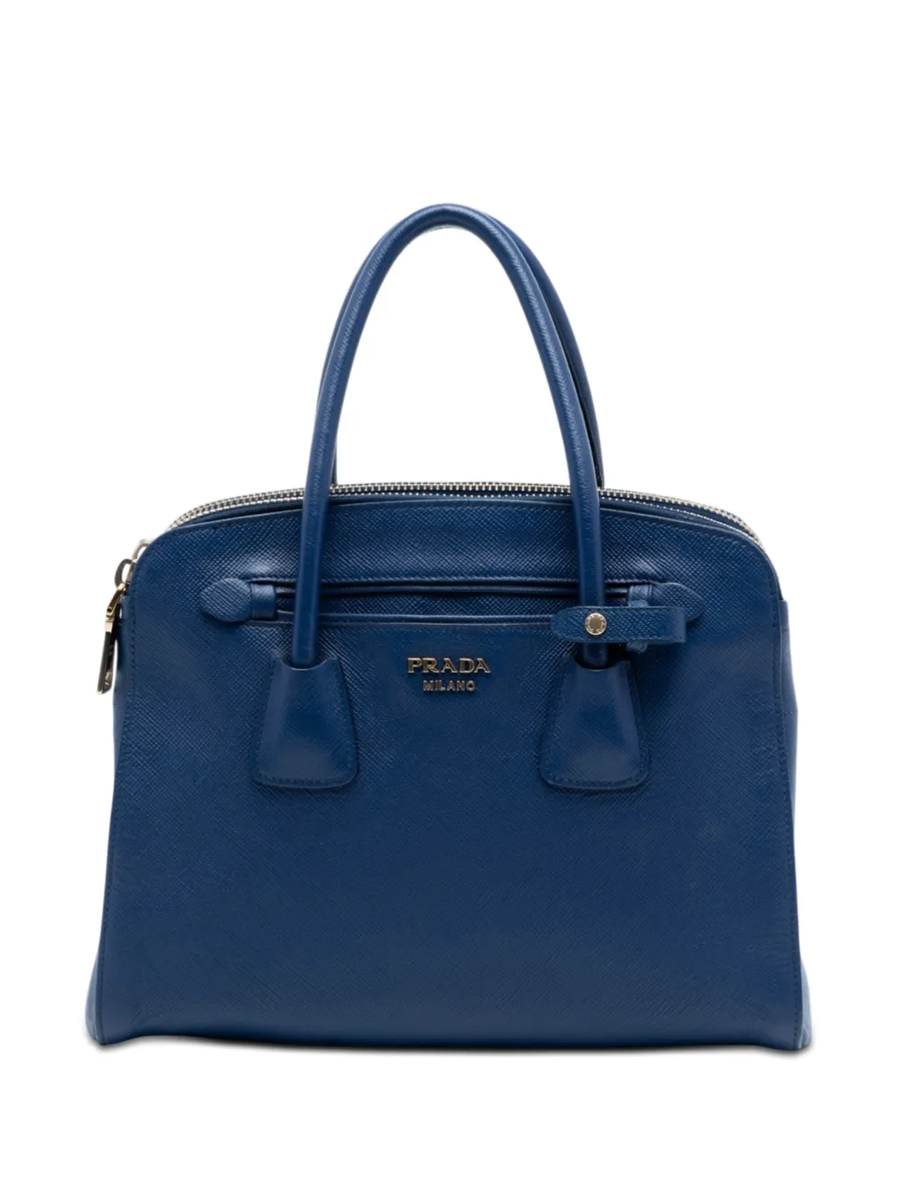 Prada Pre-Owned 2013-2025 Saffiano Cuir Double Zip Top Handle Bag satchel - Blu