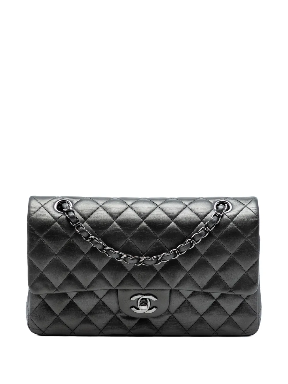 CHANEL Pre-Owned 2013-2014 mittelgroße Classic So Black Double Flap Schultertasche - Schwarz